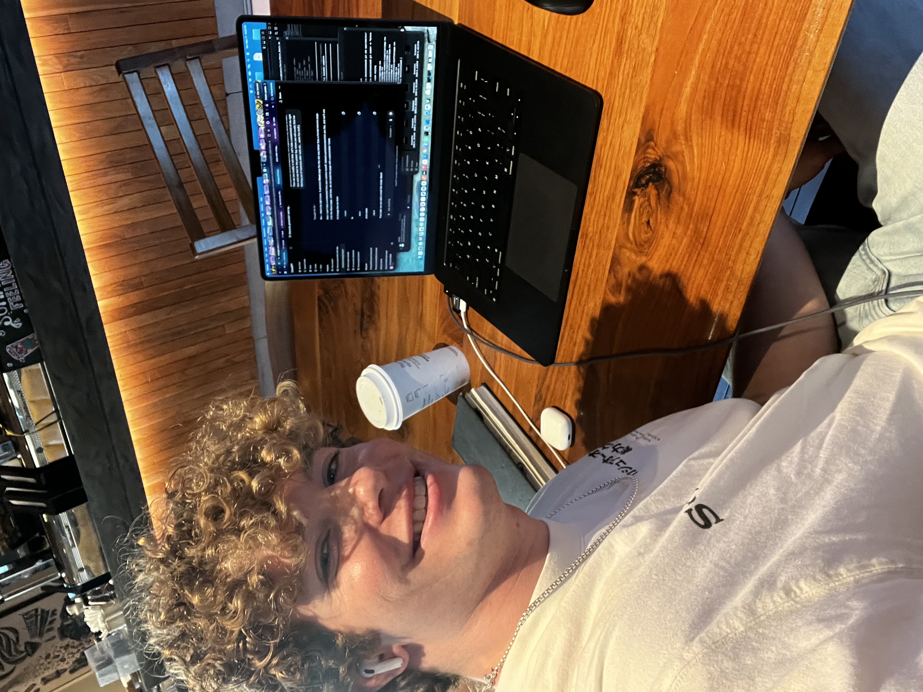 Christian Blake working on a side project